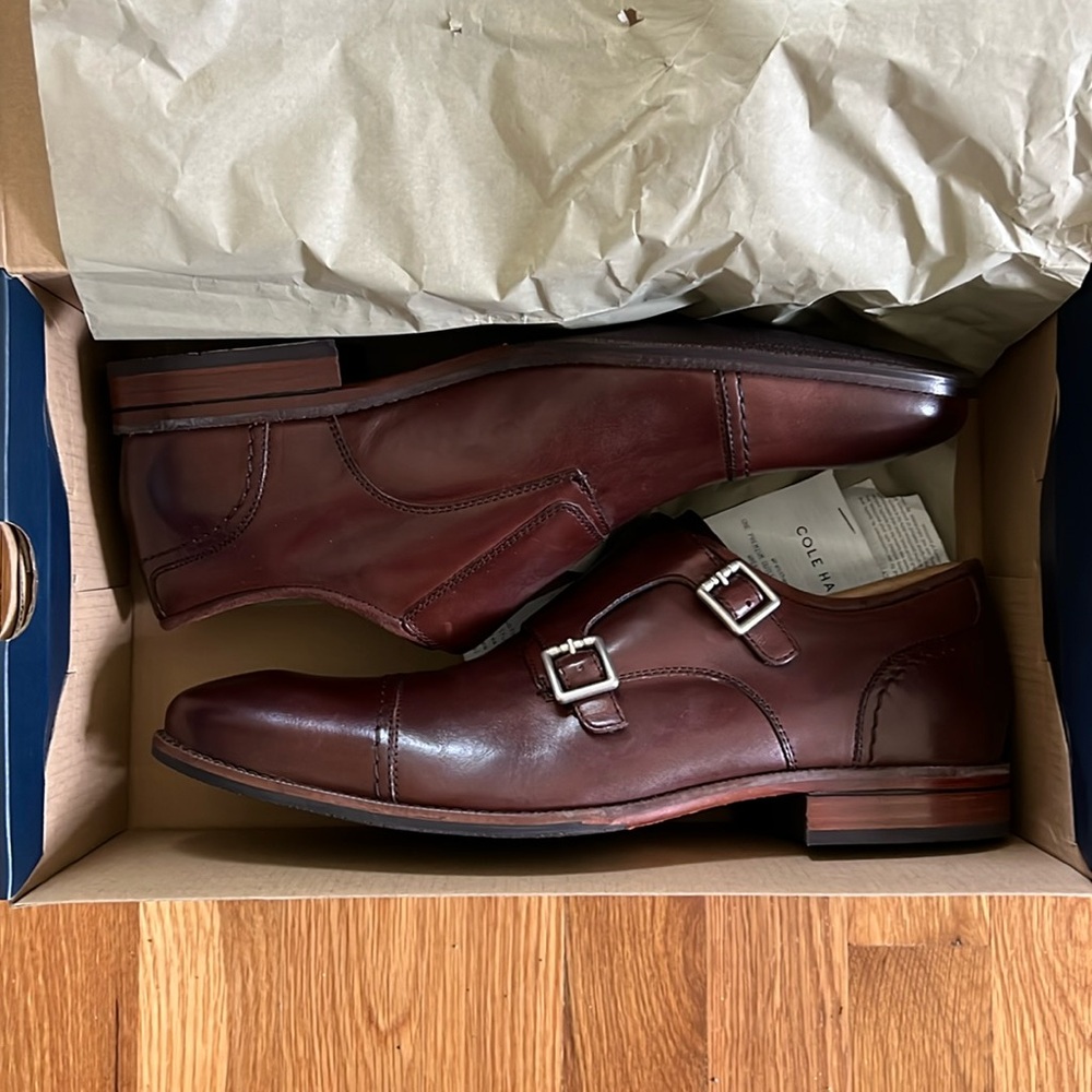NWT. Cole Haan Size 11 Warner Grand Monk. Chestnut.